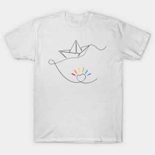 Paper boat pride design T-Shirt